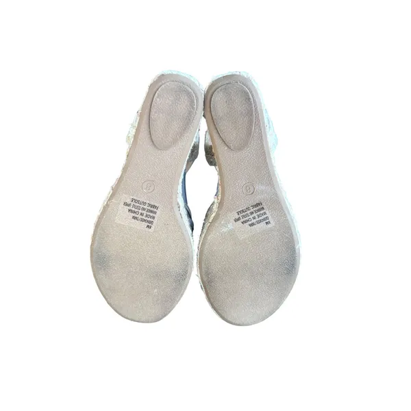 MIA Silver Metallic Espadrille Wedge Platform Sandals Womens 8M bohemian - Image 7