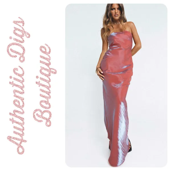 Princess Polly Pink Metallic Strapless Maxi Dress - Image 2