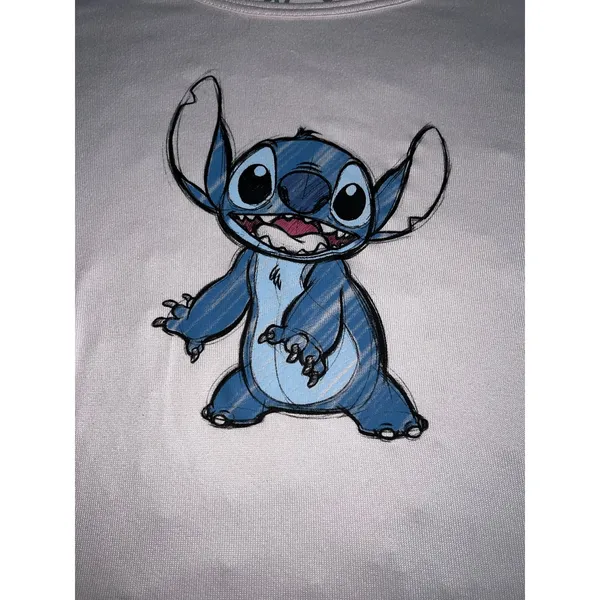 Disney 100 Lilo and Stitch Women's‎ Cream Pajamas Short Sleeve Shirt Size XL - Image 2