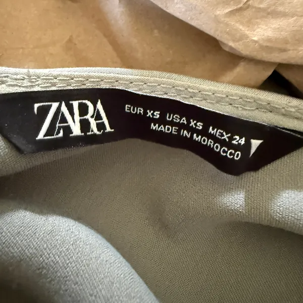 ZARA | Silver Satin Strappy back Open back Midi Cocktail Dress | Extra Small - Image 4