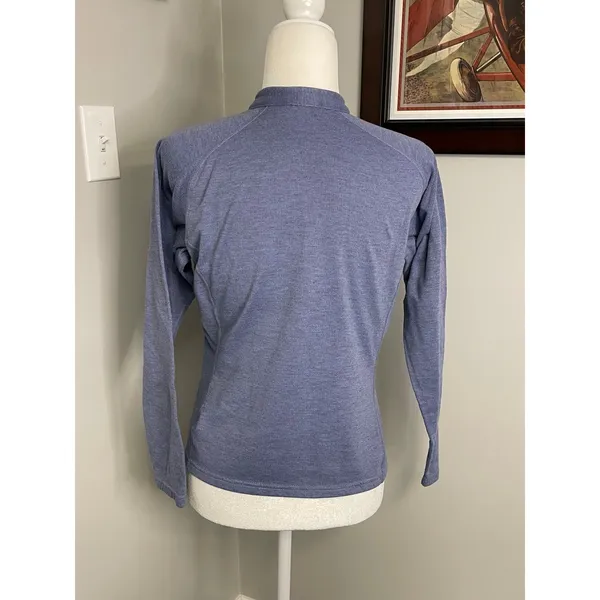 Patagonia Womens Blue Heathered Quarter Zip Pullover Long Sleeve Top Small - Image 4