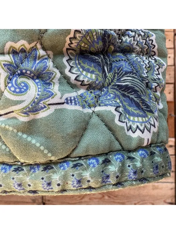 Reversible Quilted Floral Jacket with Blue and Green Patterns - Image 5