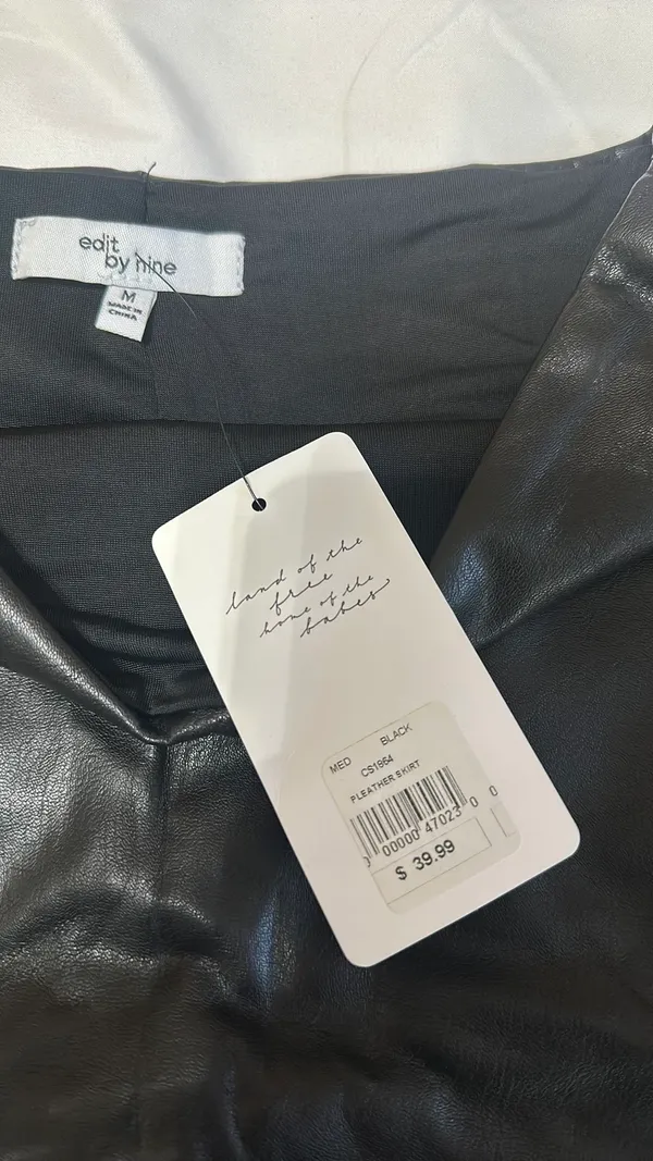 Black Leather Skirt - Image 2