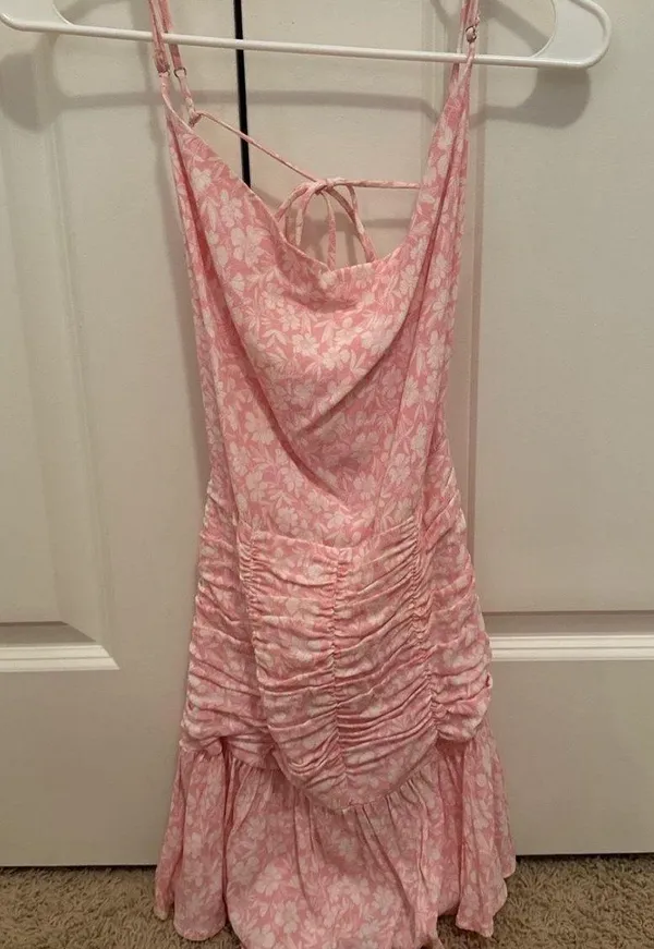 Pink floral Mini Dress Size M - Image 3