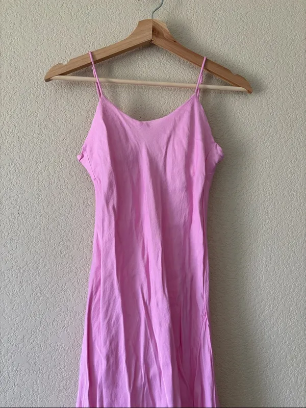 Zara Slip Maxi Dress Featuring Adjustable Straps, Side Leg Slit - Image 2