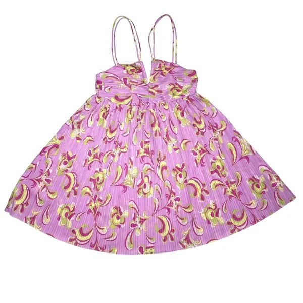 Zara Mini Swing Babydoll Dress M Pink Pleated Backless Gathered Bust‎ Sundress - Image 6
