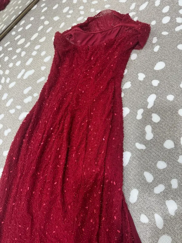 Oh Polly La Rochette Embellished Strapless Cowl Neck Maxi Dress gown bodycon - Image 12