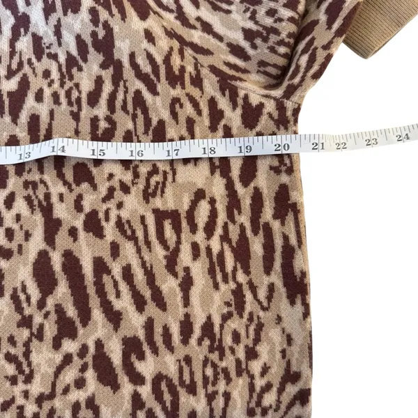 Anthropologie Maeve Knit Leopard Print Sweater XL Puff Sleeve Soft Chic‎ Neutral - Image 10