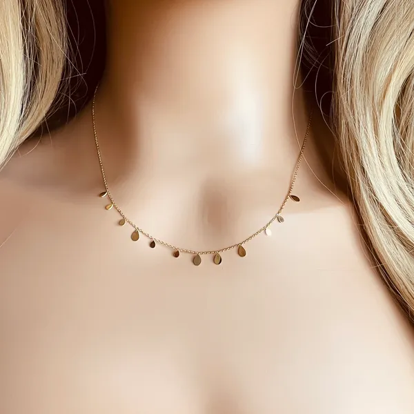 Delicate Tear Drop Necklace /minimalist Necklace Gold - Image 4