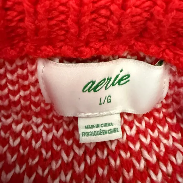 Aerie Christmas Fair Isle‎ Quarter Zip Chunky Knit Sweater - Image 6