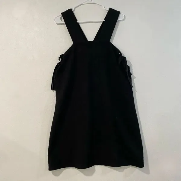 Madewell Black Side Tie Sweater Tunic Dress XL Minimalist Cozy - Image 2