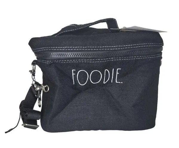 Rae Dunn NWT "Foodie" Lunch Tote With Utensil Case Insulated Adjustable Strap - Image 10
