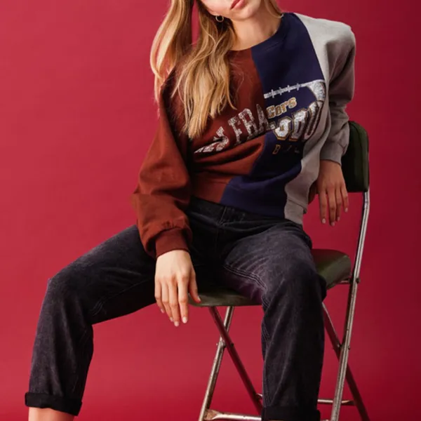 San Francisco Spliced Crew Neck Sweatshirt Size Medium - Image 8