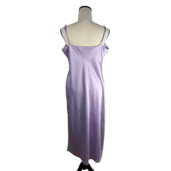 Express Lavender Satin Cowl Neck Slip Maxi Dress Size Large - Image 5