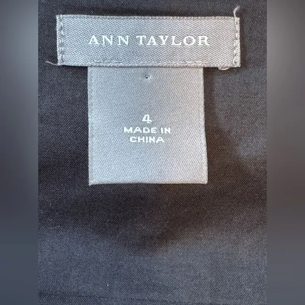 Ann Taylor Black White Polka Dot‎ Midi Dress Eyelet Hem Spaghetti Straps Size 4 - Image 10