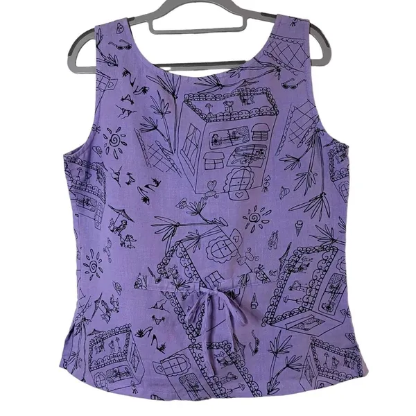 Two Star Dog Womens Purple Patchwork Fair‎ Trade Tunic Tank Top Shirt Size XS - Image 7