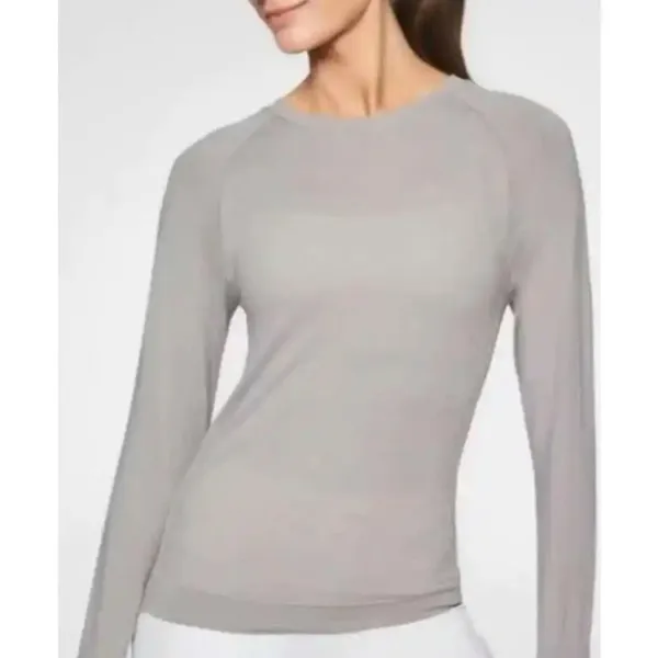 Athleta Nylon gray Cut Out Vented Compression Athletic Shirt Size s - Image 2