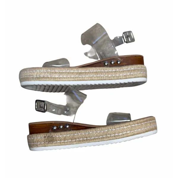 Steve Madden Clear Strappy Chunky Platform‎ Espadrille Wedge Sandal Shoes Size 8 - Image 3