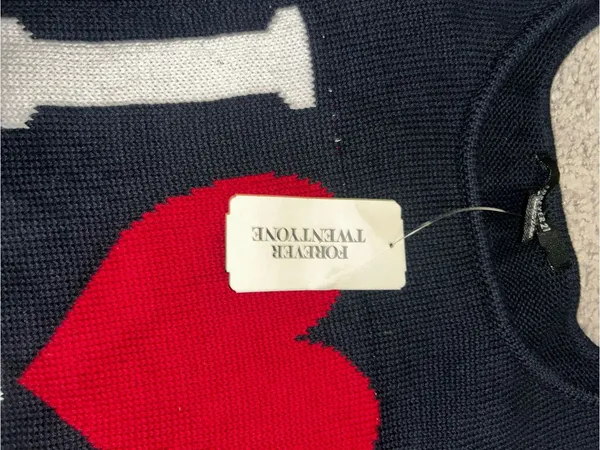 Forever 21 Navy Tank with Red Heart Graphic - Image 2
