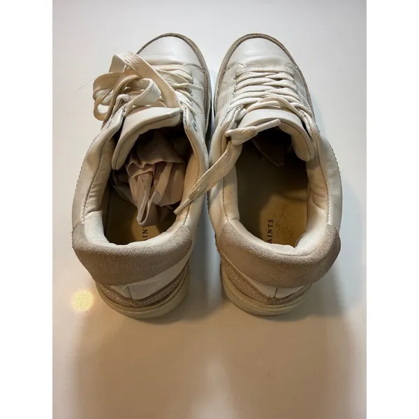 AllSaints Trish Leather Platform Sneakers Chalk White Women's Size 9 - Image 6