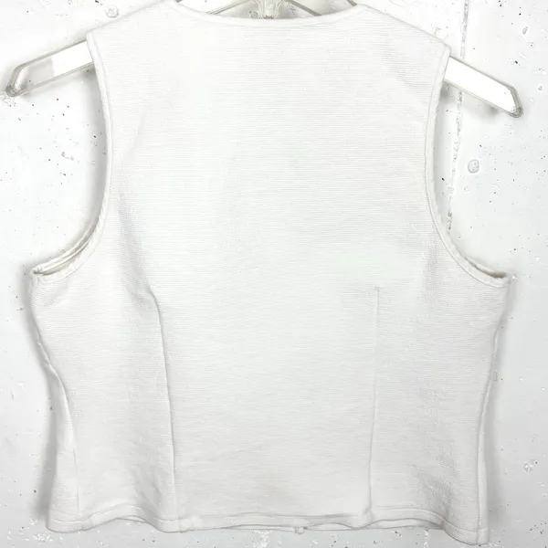 Anthropologie Dolan Left Coast Structured Vest Pullover White Cotton Size Medium - Image 4