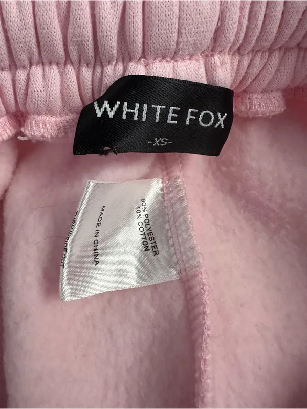 White Fox Boutique Light Pink Logo Joggers - Image 4