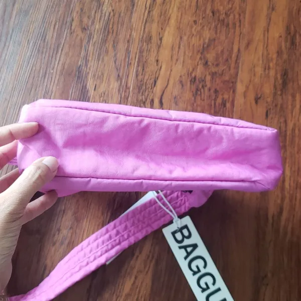 Baggu Extra Pink Chic Coquette Y2K Preppy Edgy Feminine Mini Nylon Shoulder Bag - Image 6