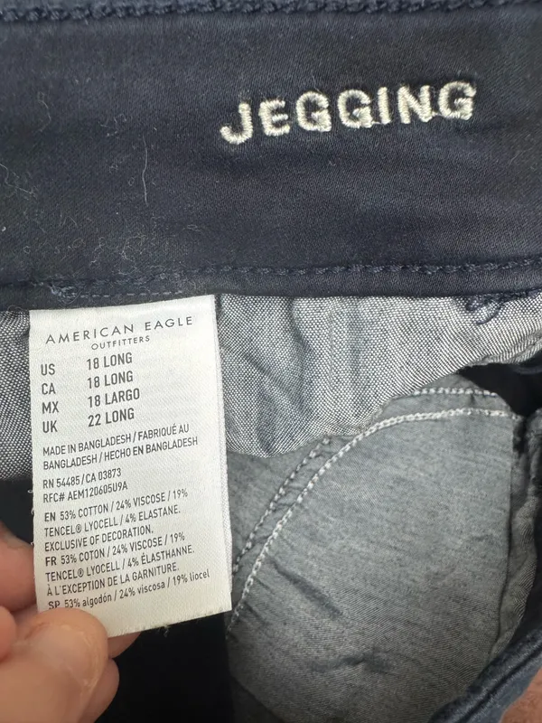 American Eagle Navy Super Stretch Jegging Pants Size 18 Long - Image 4