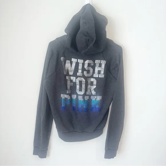 Y2K PINK Bling Wish For It Rhinestone Full Zip Jacket! - Image 2