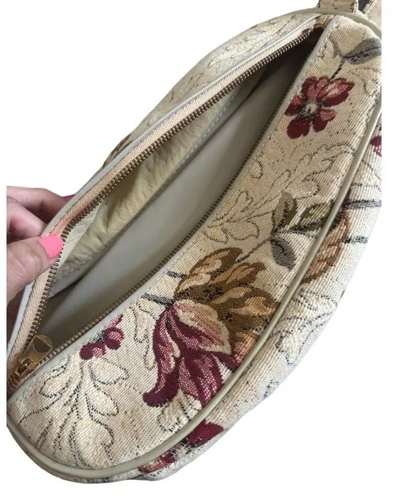 VINTAGE Brocade Floral Travel Toiletry Shoe Bag - Image 3