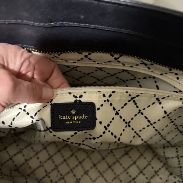Kate Spade New York Black Leather Tote Bag Purse‎ Large Cow Leather Classic - Image 9