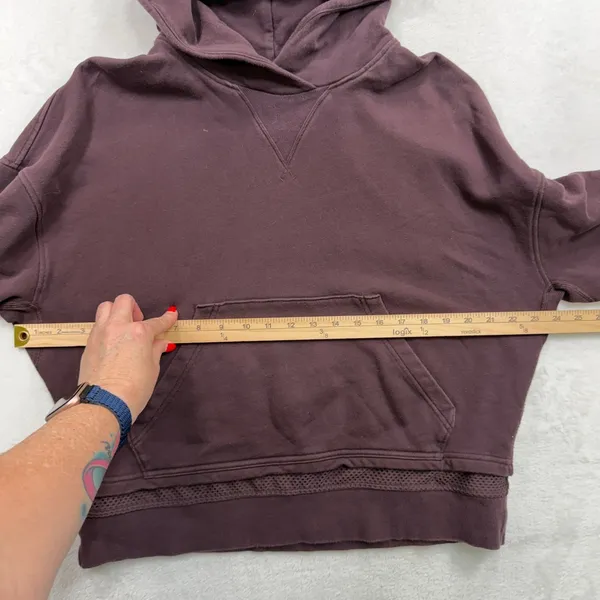 Lululemon Size 12 Warm Down Hoodie Sweatshirt Pelt Burgundy Light Terry Athletic - Image 5