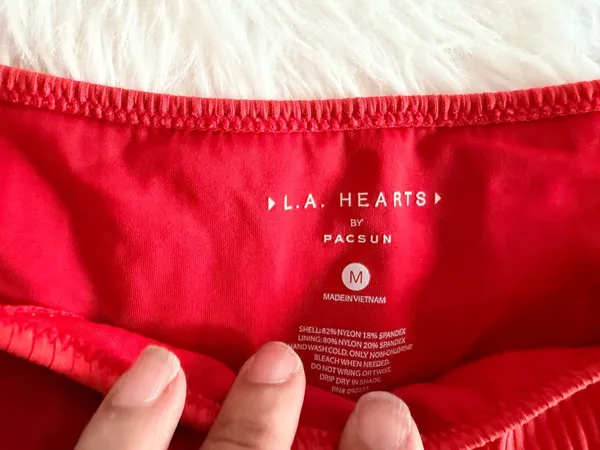 L.A. Hearts by PacSun Red Ribbed Tie-Side Bikini Bottom Size M - Image 2