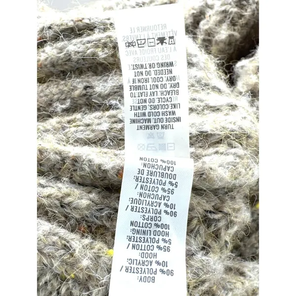Offline by Aerie Womens XL Tan Marl Chunky Knit Hooded Sweater Multi Color Fleck - Image 7