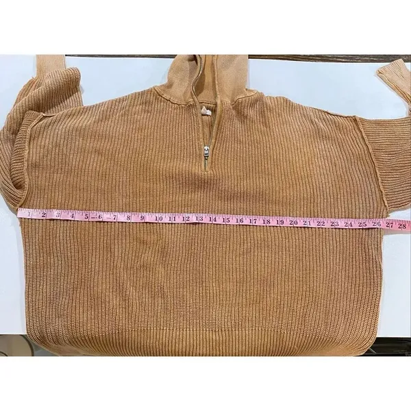 Aerie Oversized Half Zip Sweater XS Camel Chunky Knit Cozy Lounge - Image 5
