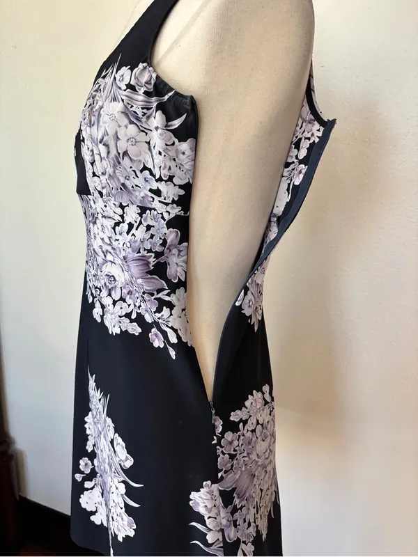 Rampage Vintage 90s Purple Floral A-Line Babydoll Lavender Sleeveless Dress - Image 10