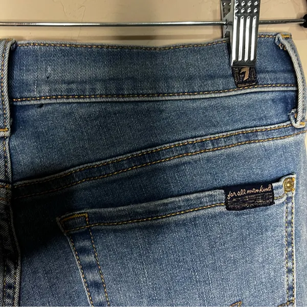 Seven For All Mankind Josephine Squiggle Button Fly Slim Straight Denim‎ Jeans - Image 11