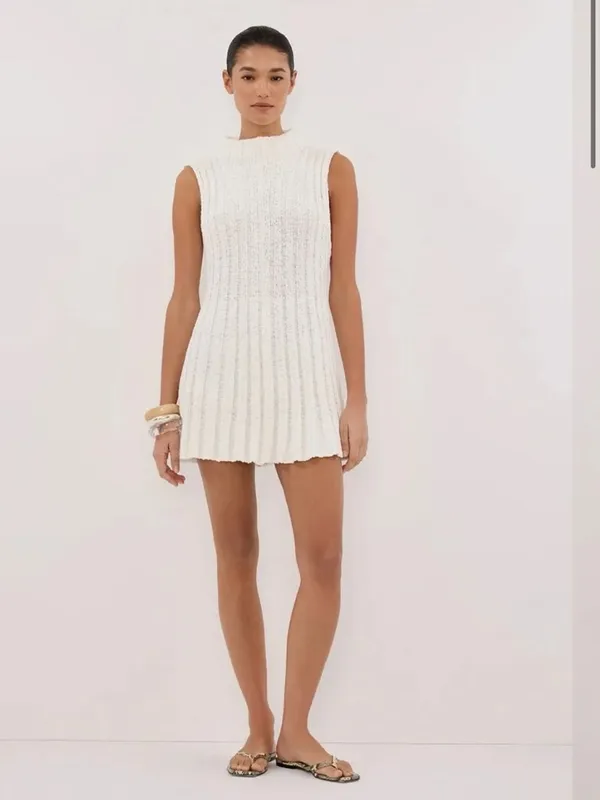DISSH - Vero off white knit mini dress - Image 5