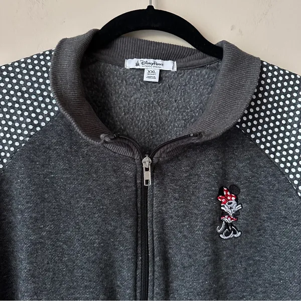 Disney Minnie Mouse Jacket Sz XXL Full Zip Embroidered Baseball Bomber Fleece - Image 4