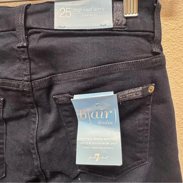 7 For All Mankind Blue‎ Skinny Fit Jeans - Image 4