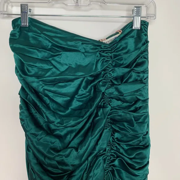 House of CB Petronella Asymmetrical Emerald Green Womens Skirt Midi New Small - Image 5