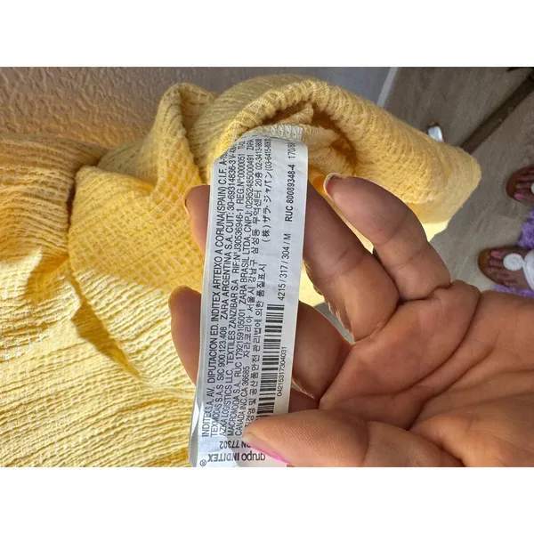 ZARA Yellow Textured Knit Ruffle Hem Midi Dress - Size M - Image 3