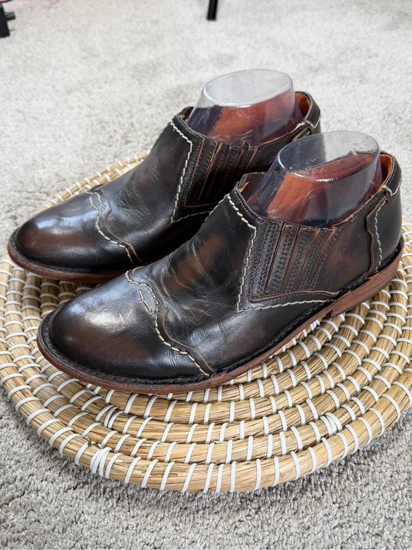 Bed|Stu Women’s Cobbler Series Slip On Shoes Leather in Dark Brown 8 - Image 3