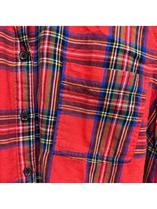 Old Navy Red and Green Plaid Button Down Shirt Plus Size XL - Image 3