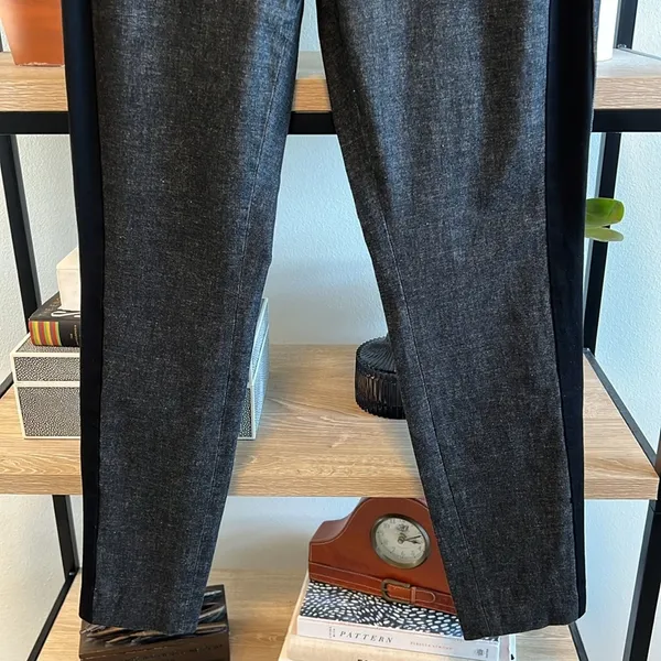 Banana Republic Sloan Mid-Rise Stretch Denim Side Stripe Woven Career Dress Pant - Image 3