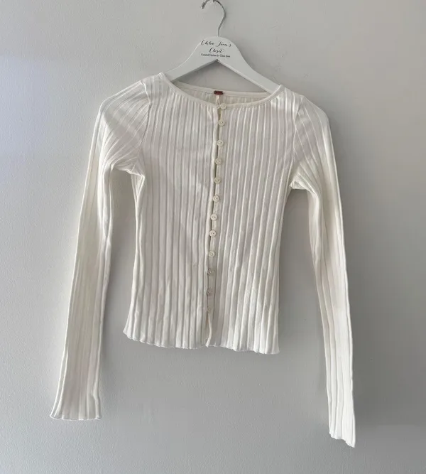 Free People Tilly White Long Sleeve - Image 3