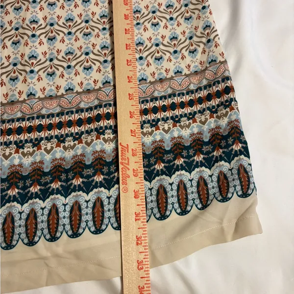 Vibe Boho Border Print Shift Dress Women’s Medium Short Sleeve Lined - Image 5