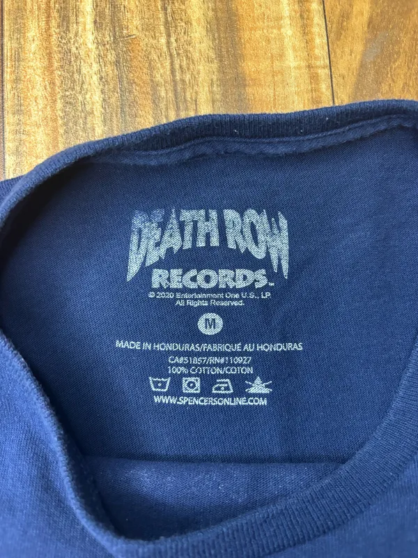 Death Row Records Tshirt Blue Size M - Image 4