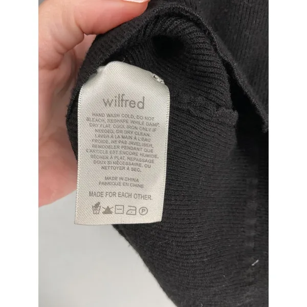 Aritzia Wilfred Womens Top Black Ribbed Sweetheart Neckline Long Sleeve Size M - Image 4