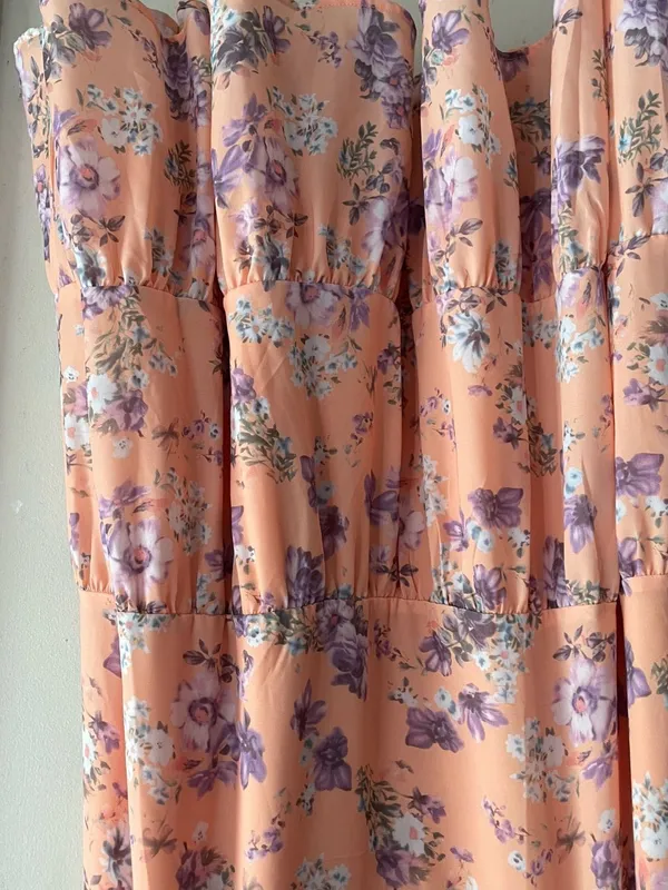 Lulus Started With a Kiss Orange Floral Print Tie-Strap Tiered Dress - Image 6